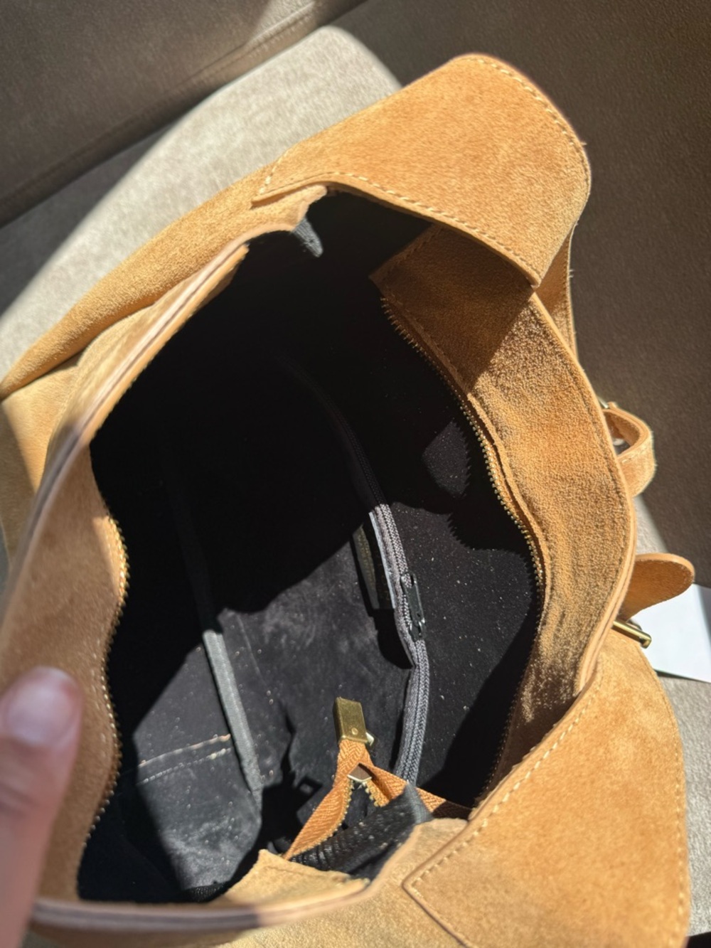 Marlon Firenze Suede Shoulder Bag NWT Made in Italy Tan - Picture 11 of 11